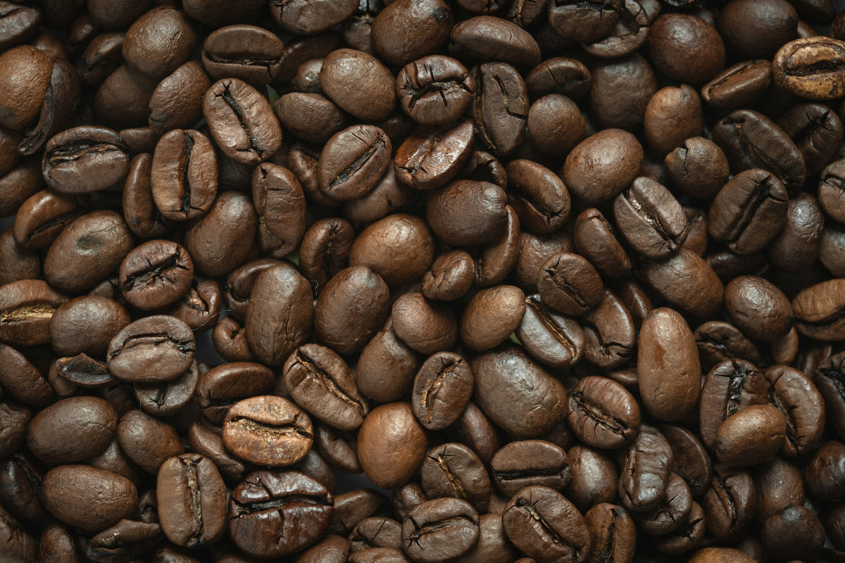 Close-up of roasted coffee beans