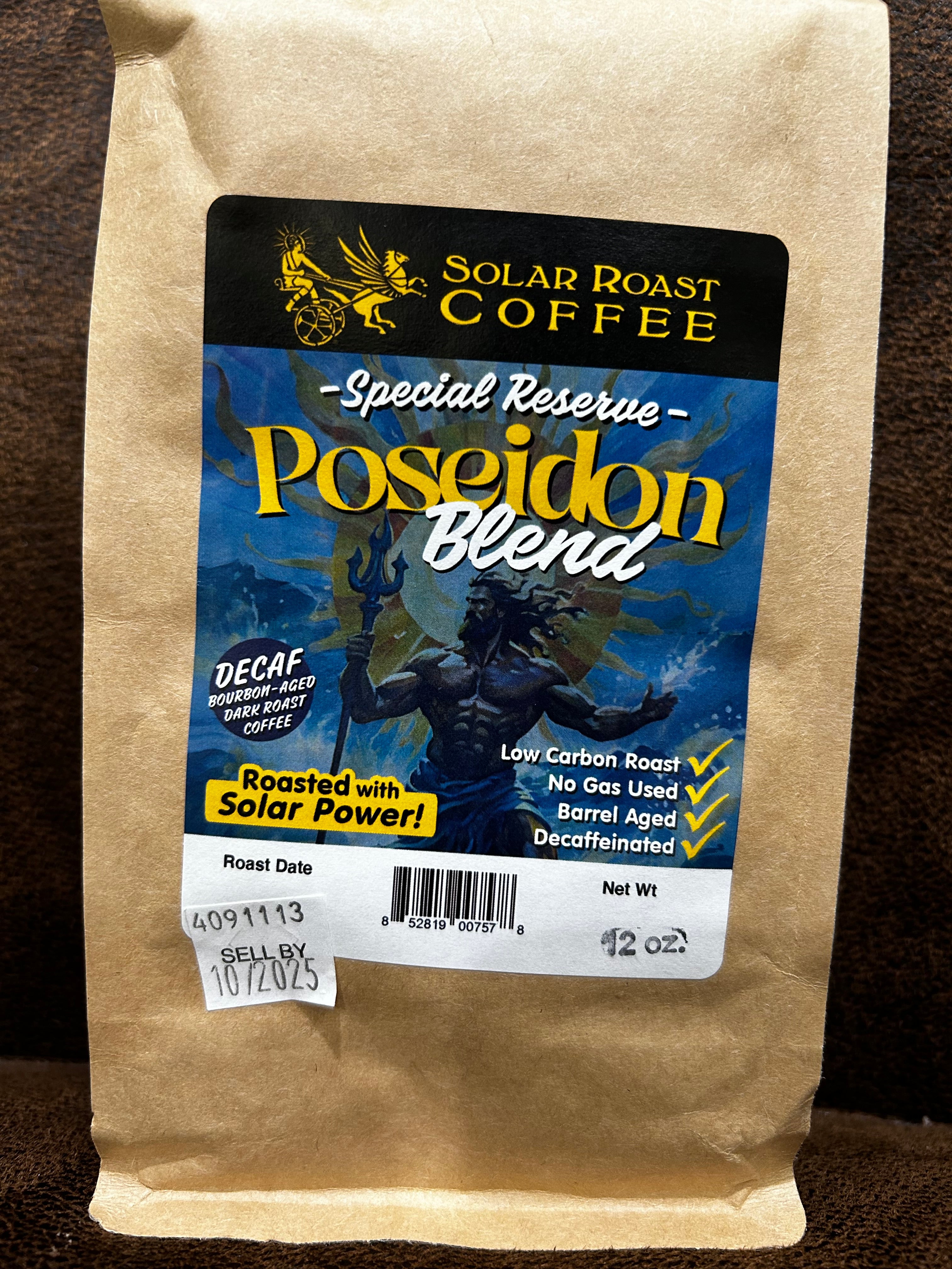 Poseidon - Decaf Whiskey Barrel Aged – Solar Roast Coffee