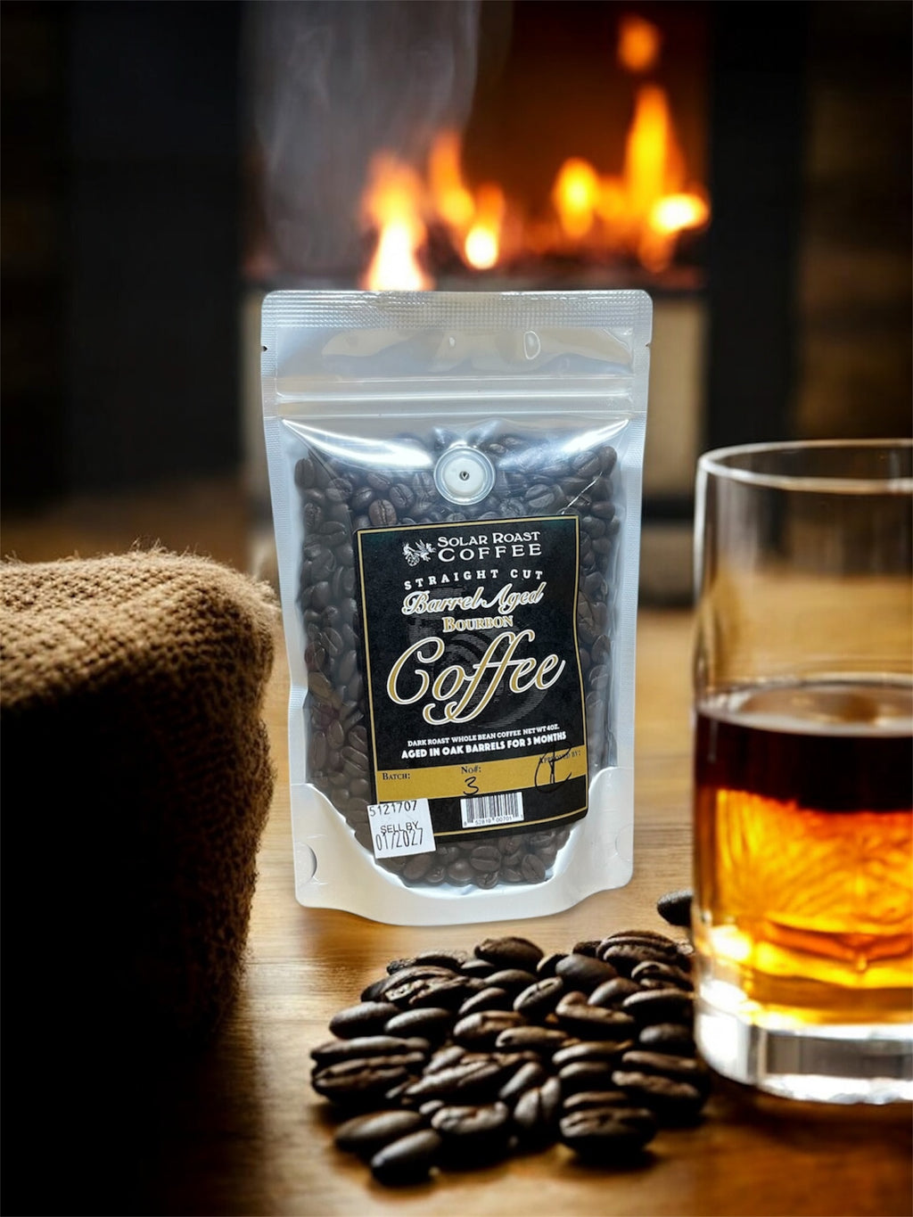 Solar Roast Barrel Aged Bourbon Whiskey Coffee - Straight Cut DARK - Solar Roast Coffee (2)