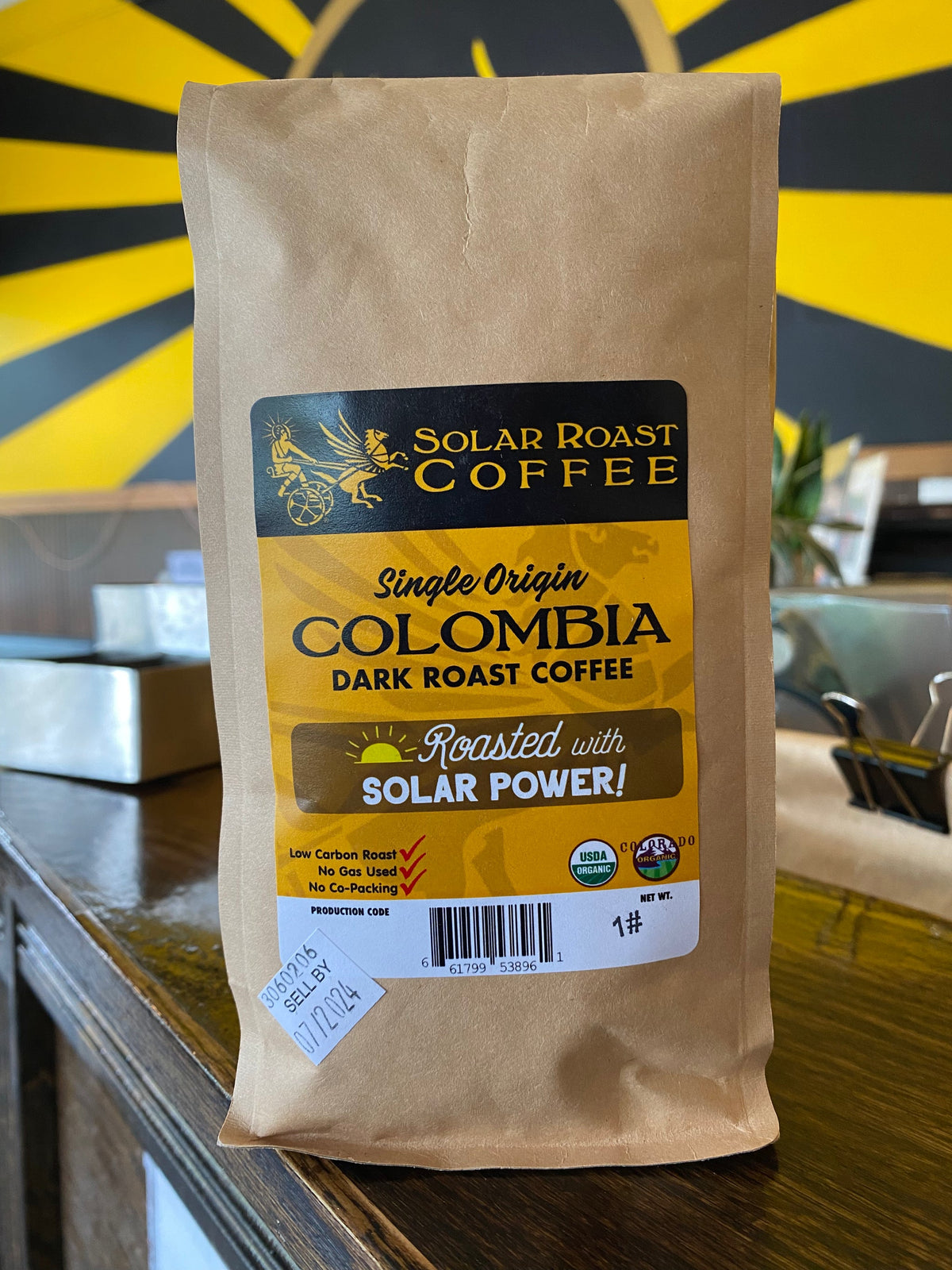 Solar Roast Colombia Organic Coffee - Dark Roast - Solar Roast Coffee
