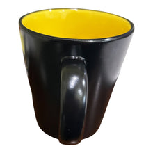 Load image into Gallery viewer, Coffee &amp; Books coffee mug! Black exterior with yellow inner. Beautiful mug!
