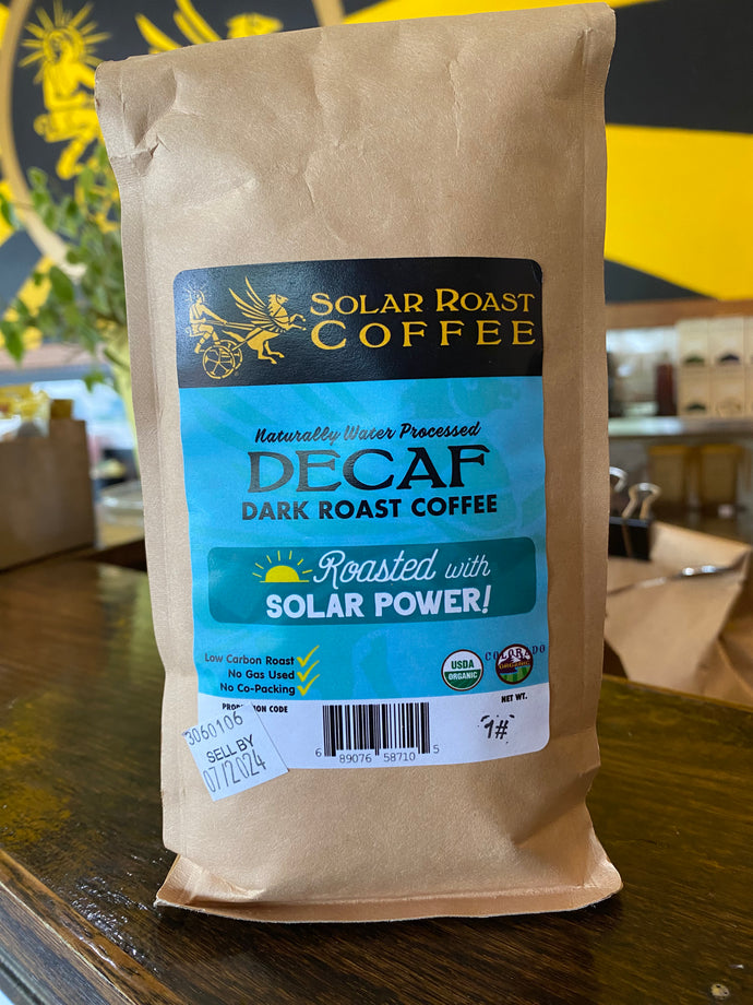 Solar Roast Decaf Organic Coffee - Medium/Dark Roast