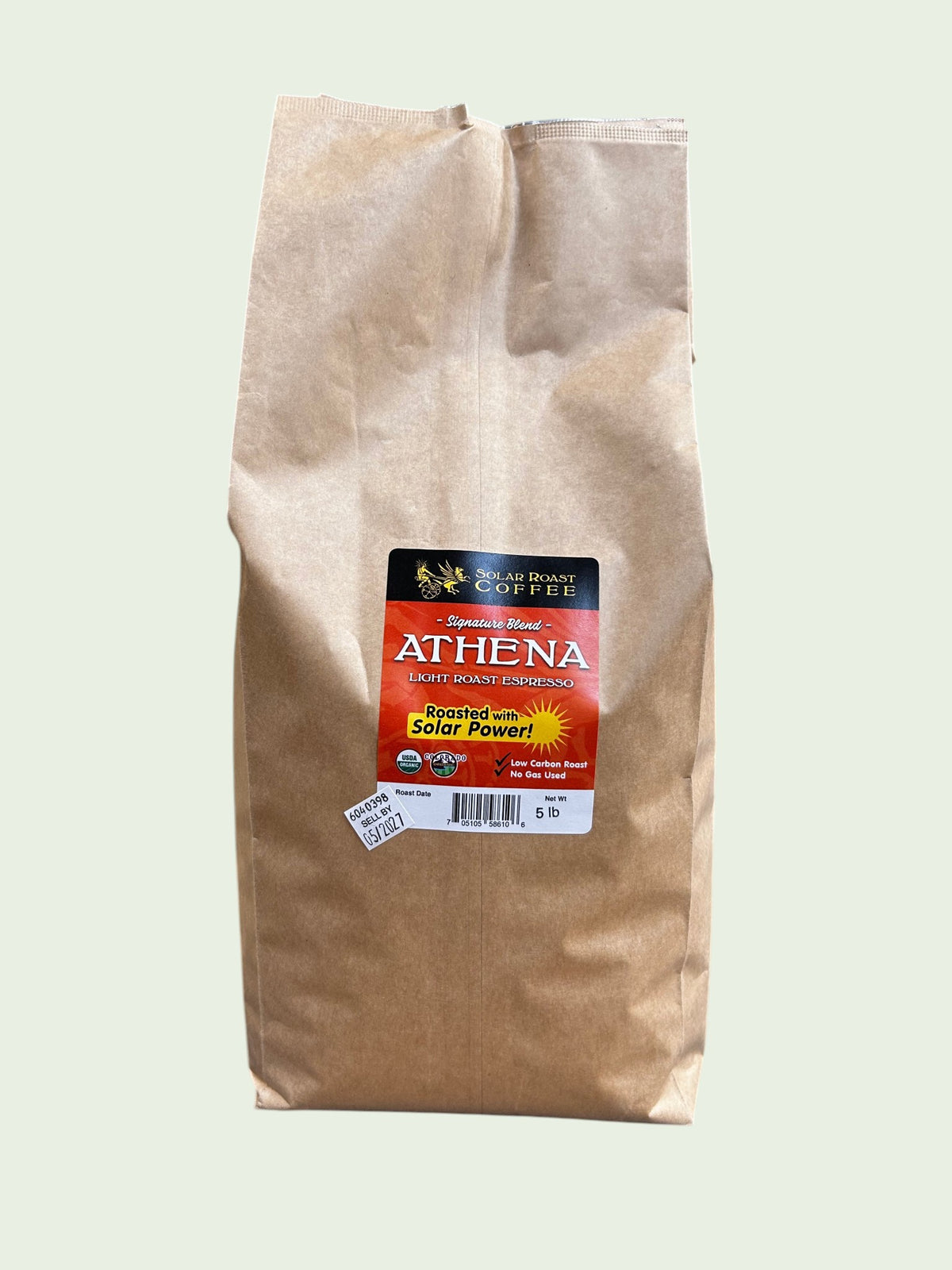 5# Bulk Organic Athena Espresso Blend - Light Espresso Blend - Solar Roast Coffee