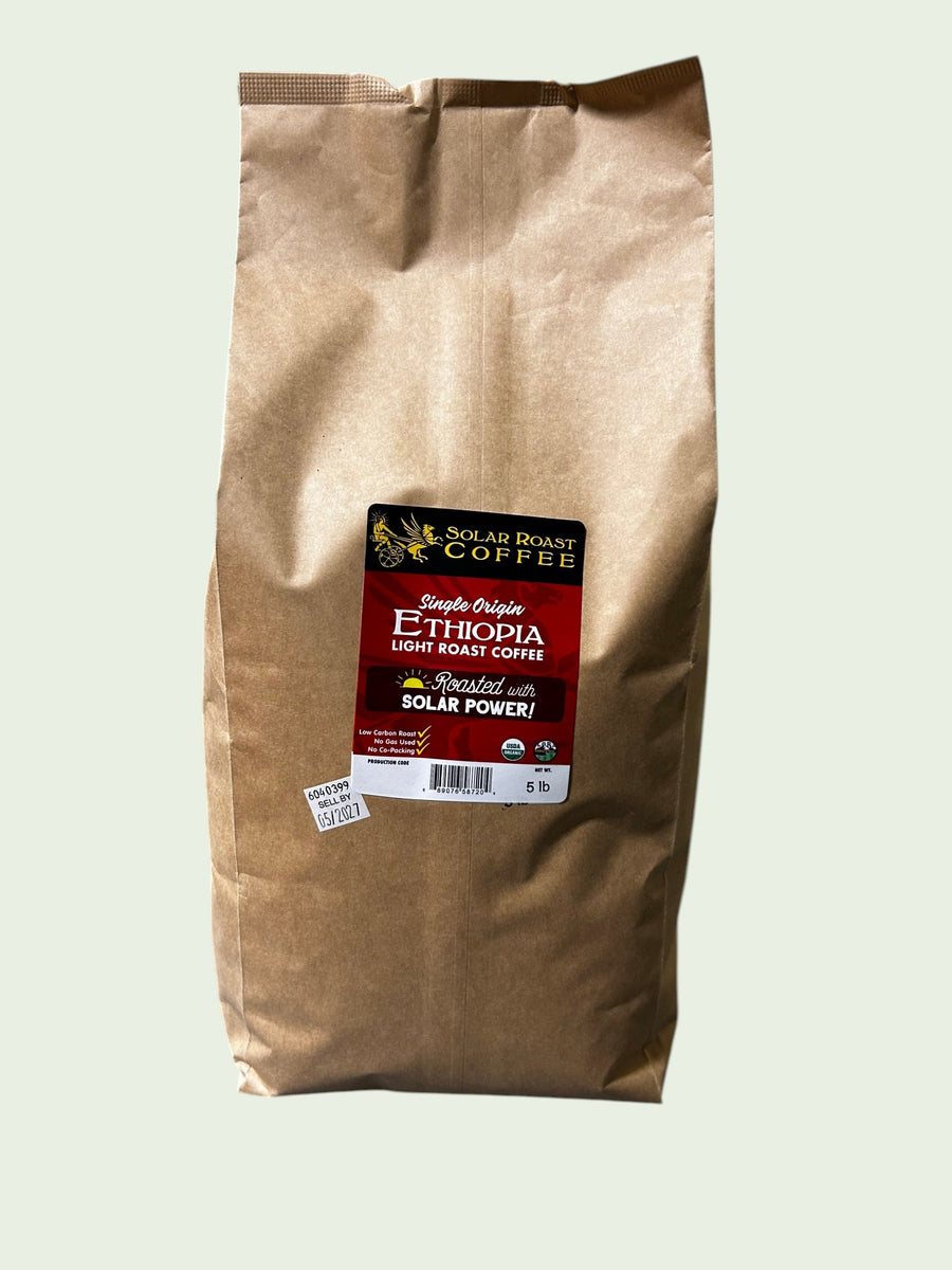 5# Bulk Ethiopia Organic Coffee - Light Roast | Solar Roast