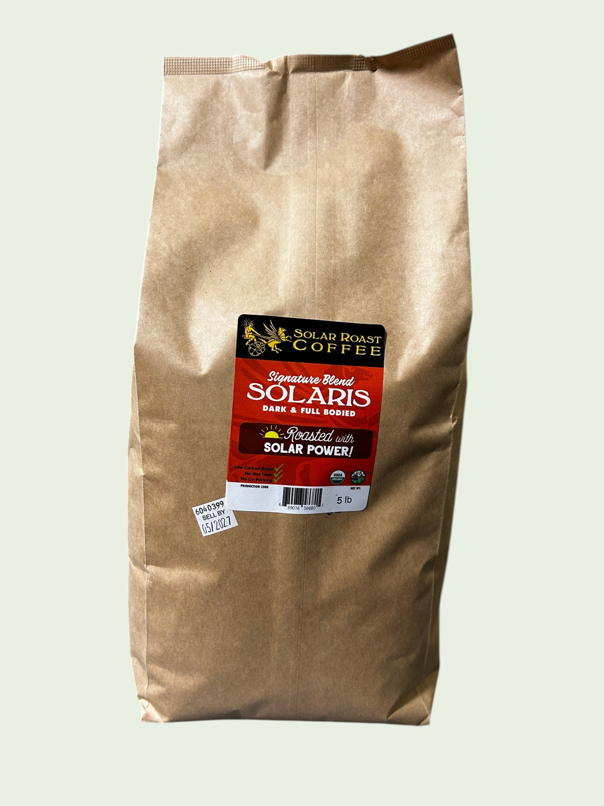 5# Bulk Organic Solaris Blend - Dark Roast - Solar Roast Coffee