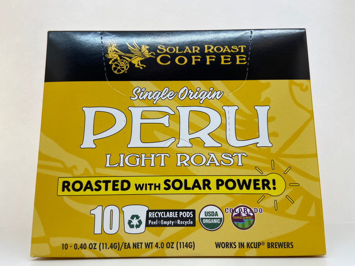 Solar Roast Recyclable Single Serve Pod - Peru Light Roast - Solar Roast Coffee