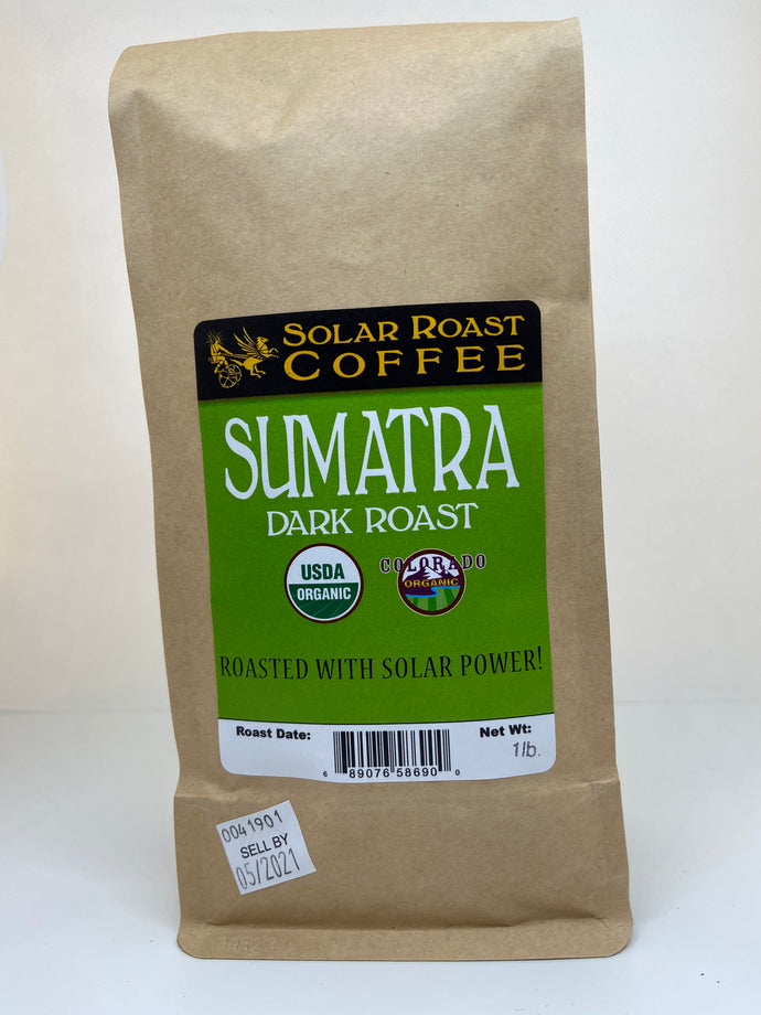 Solar Roast Sumatra Organic Coffee - Dark Roast