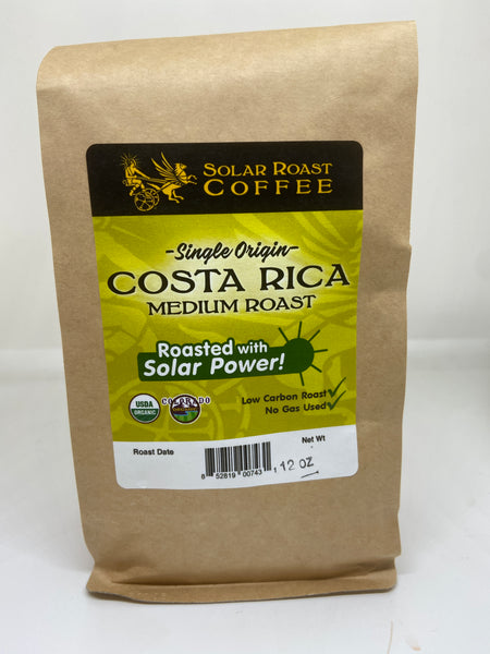 Solar Roast Costa Rica Organic Coffee - Medium Roast - Solar Roast Coffee